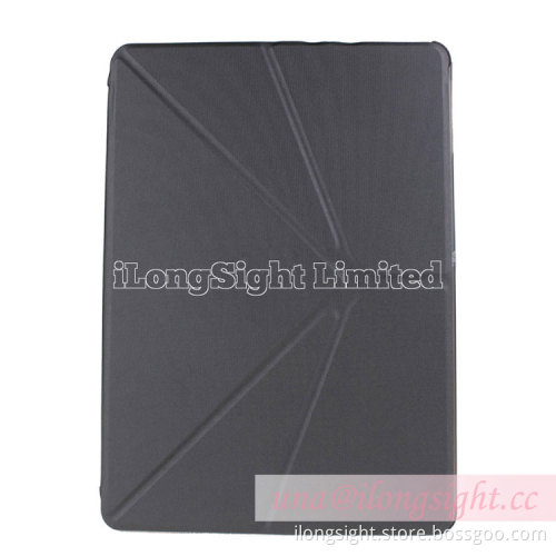 Five fold transparent frosted leather case for ipad air